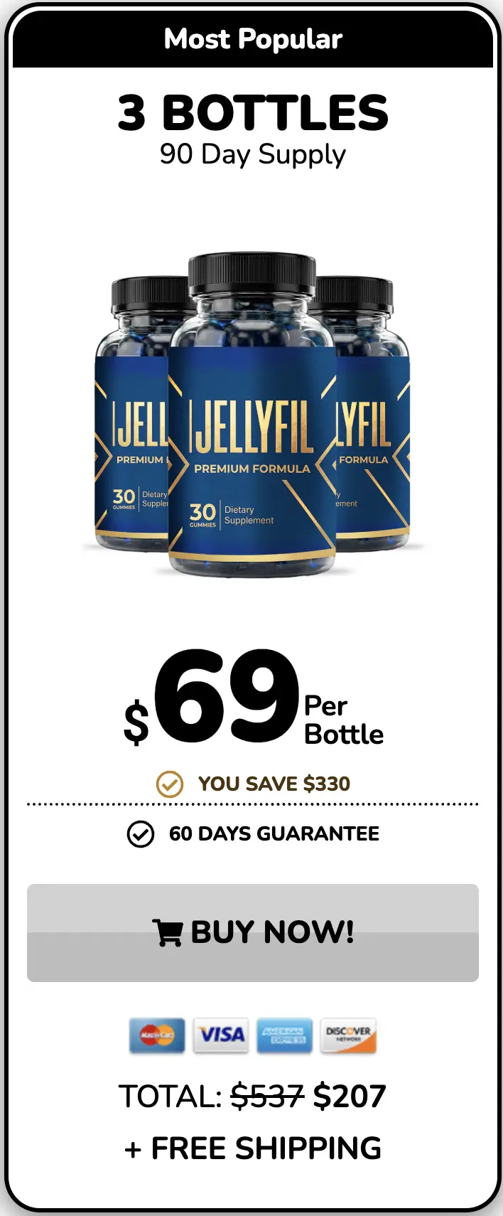 Jellyfil Buy Three Bottles